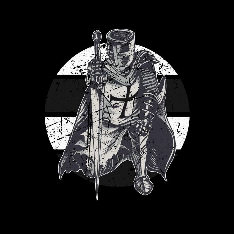 Knight Red White Templer order medieval armor