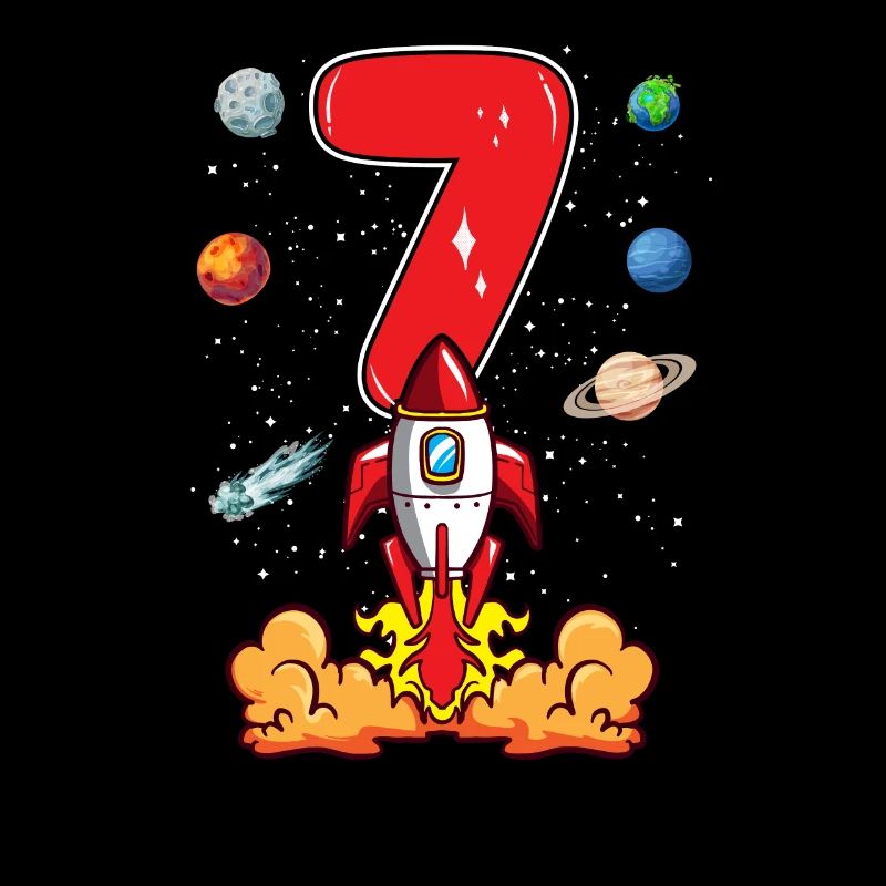 Rocket Astronaut 7 Year 7th Birthday Space