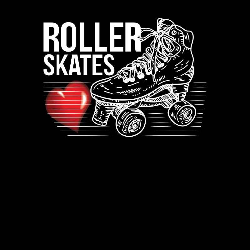 Roller skate riding saying design heart