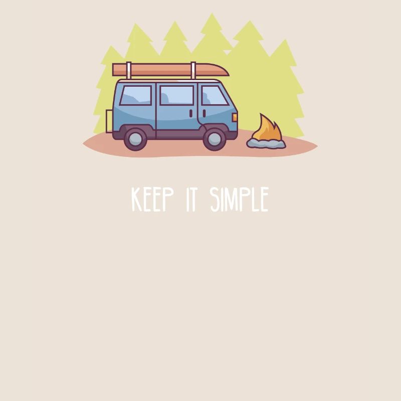 Keep it Simple I Camping Van Campsite Motif