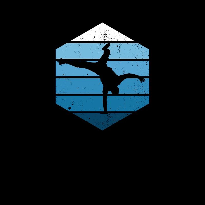 Breakdance Bboy Break Dance Retro Blau Breakdancer