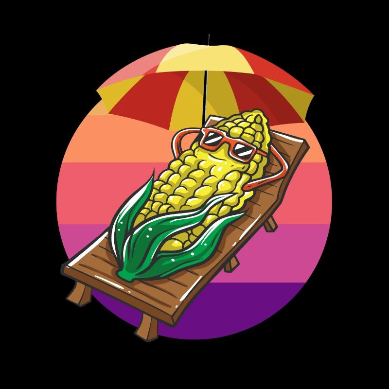 Funny corn cob with sunglasses corn sun