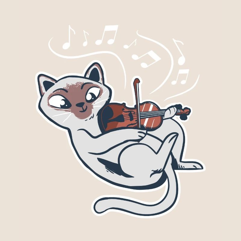 Doux chat joue violon violon