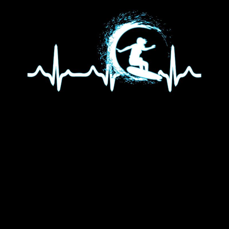 Surfer Heartbeat Surfboard Summer Surf