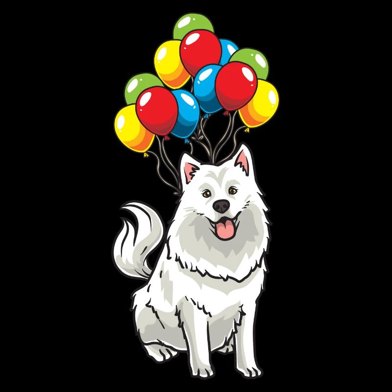 Samojede chien avec des ballons drôle
