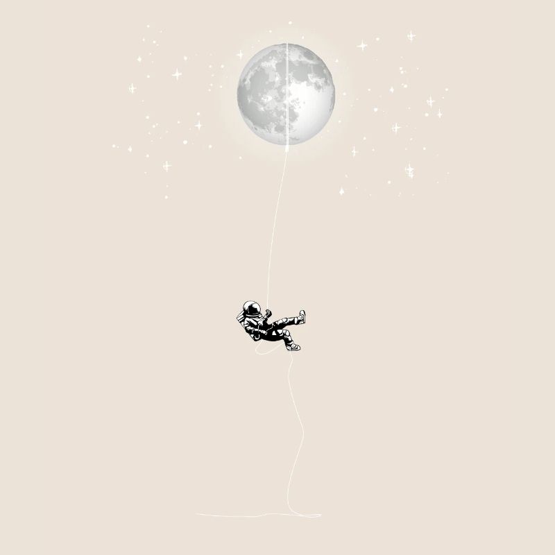 Astronaut Moon Climbing Universe Planet Rocket