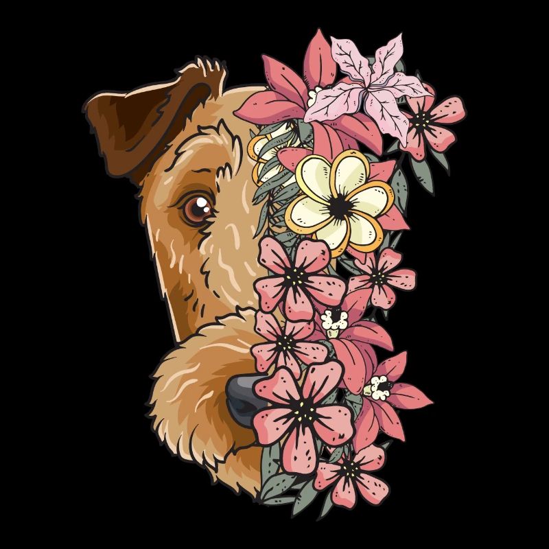 Irish Terrier mit Blumen