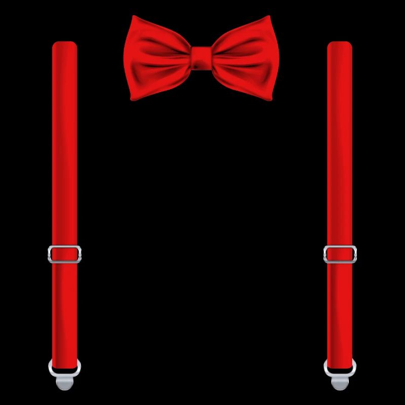Red Bow Tie With Suspenders Funny Wedding Gift