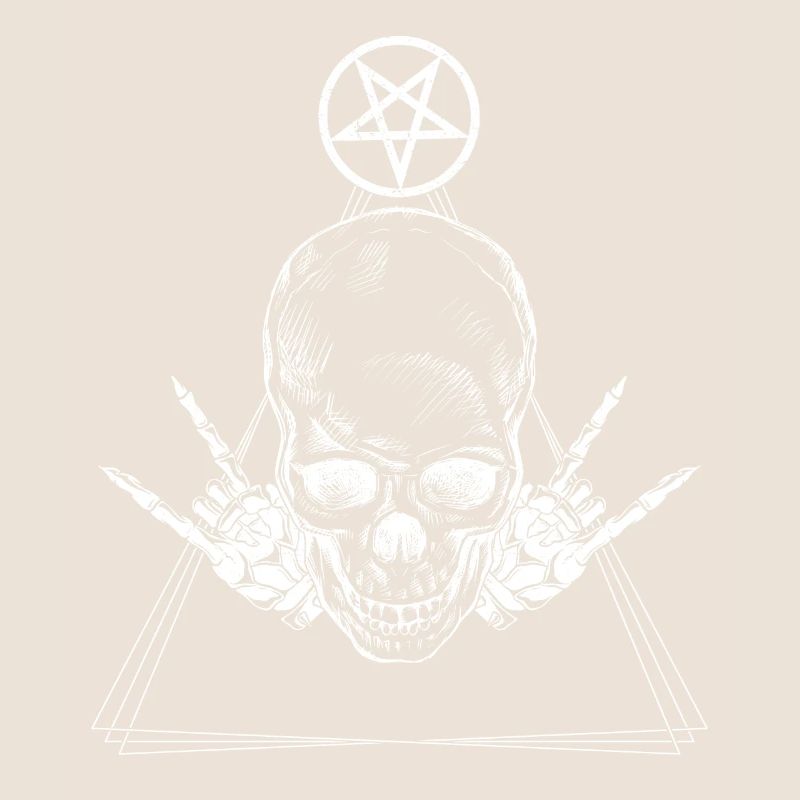 Metalskull with Satan cross skull and Devil Horn
