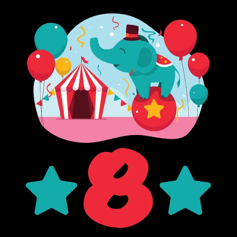 8 ans éléphant cirque anniversaire d’enfant cadeau