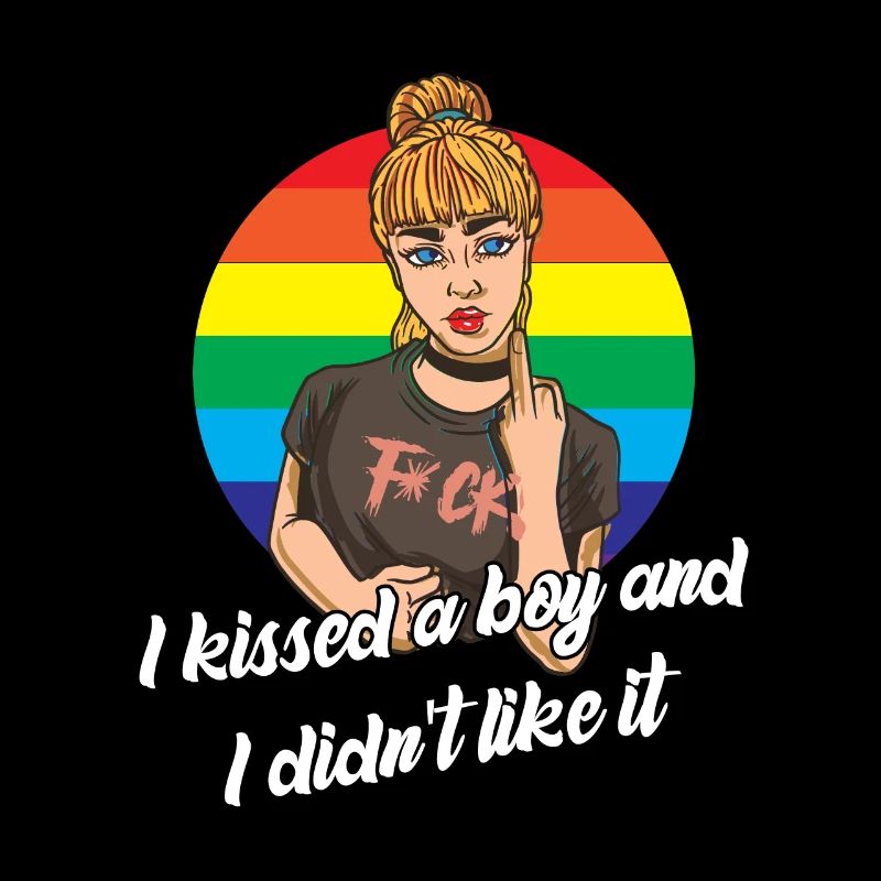 Lesben Motiv mit Spruch lesbisch CSD Regenbogen