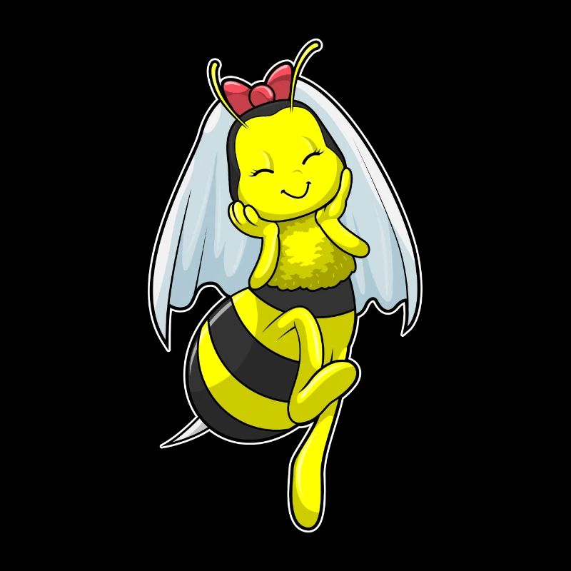 Bee as a bride at wedding with veil