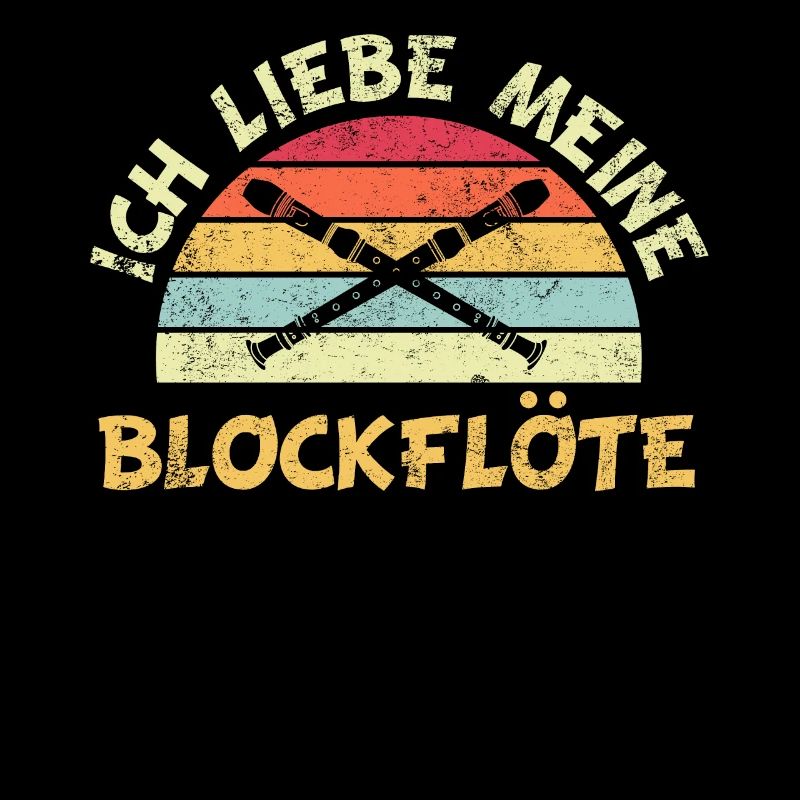 Flöte Blockflöte Retro Vintage Spruch