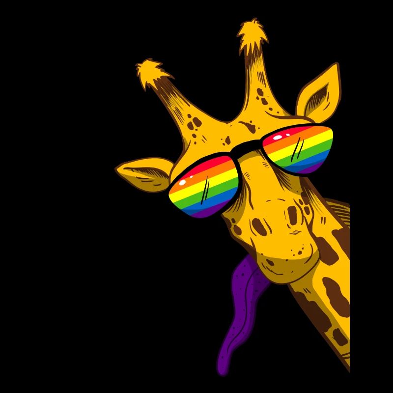 Coole Giraffe mit Regenbogen Sonnenbrille