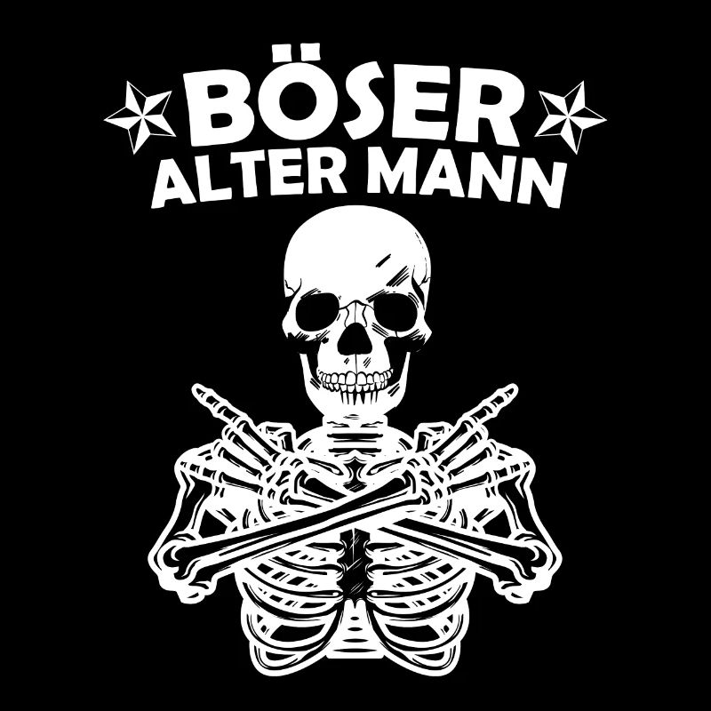 Rocker Spruch Böser alter Mann Biker Skelett
