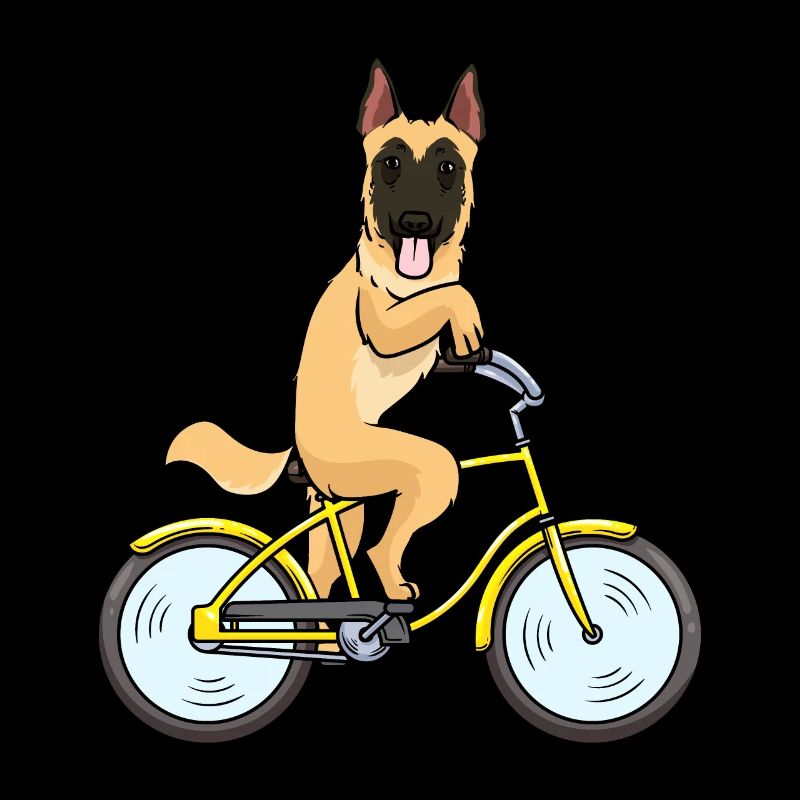 Malinois chien avec vélo