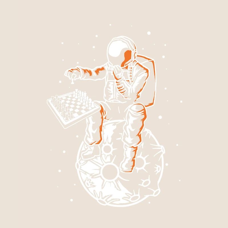 Astronaute Échiquier Drôle d’échecs