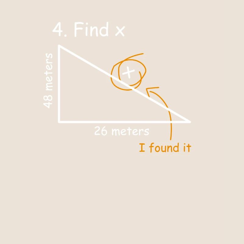 Math teacher Hypotenuse Find x Pythagorean's theorem
