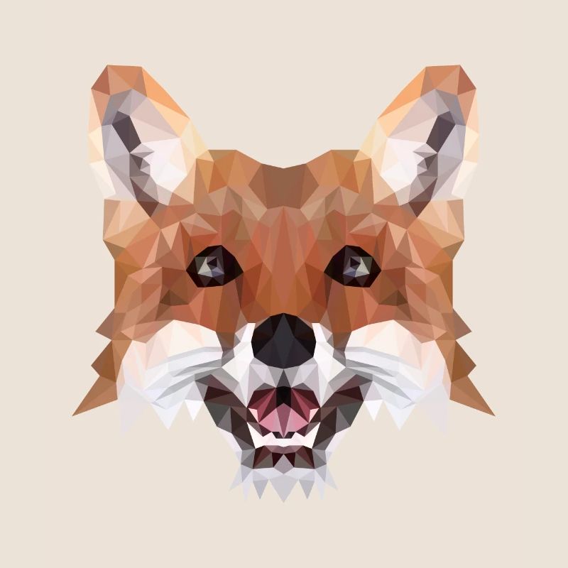 Fuchs Polygon Geometrisch Waldtier Geschenkidee