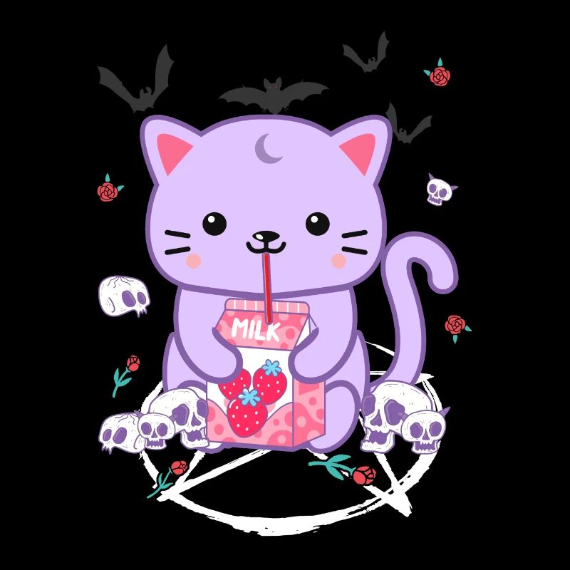 Katze Erdbeermilch Goth-Katze Goth Geschenk
