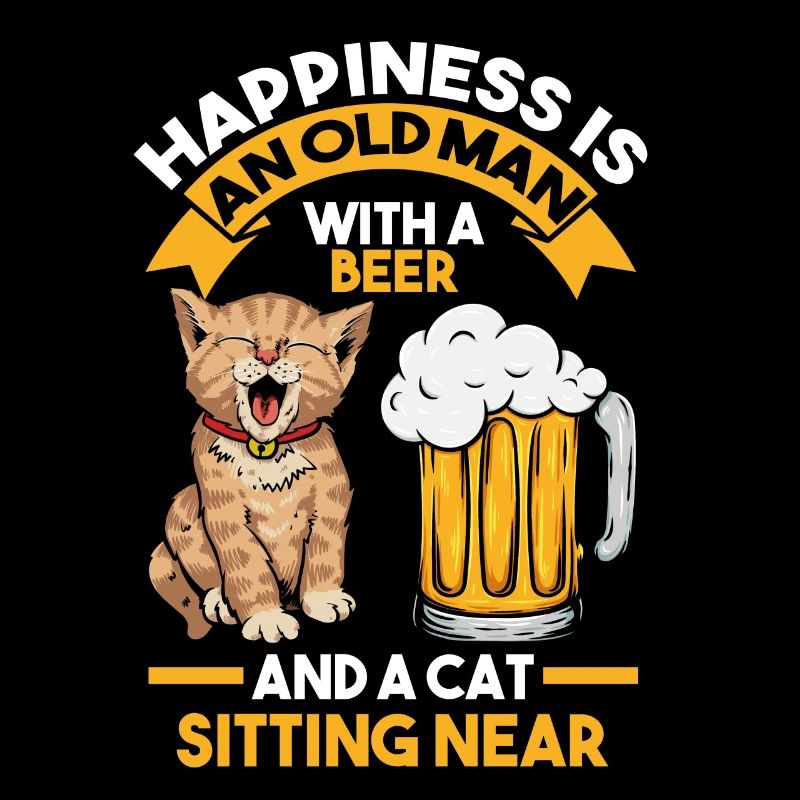 Katze & Bier Old Man Cat Bier Geschenk