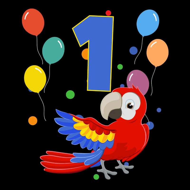 1er anniversaire anniversaire d’enfant 1 ans perroquet