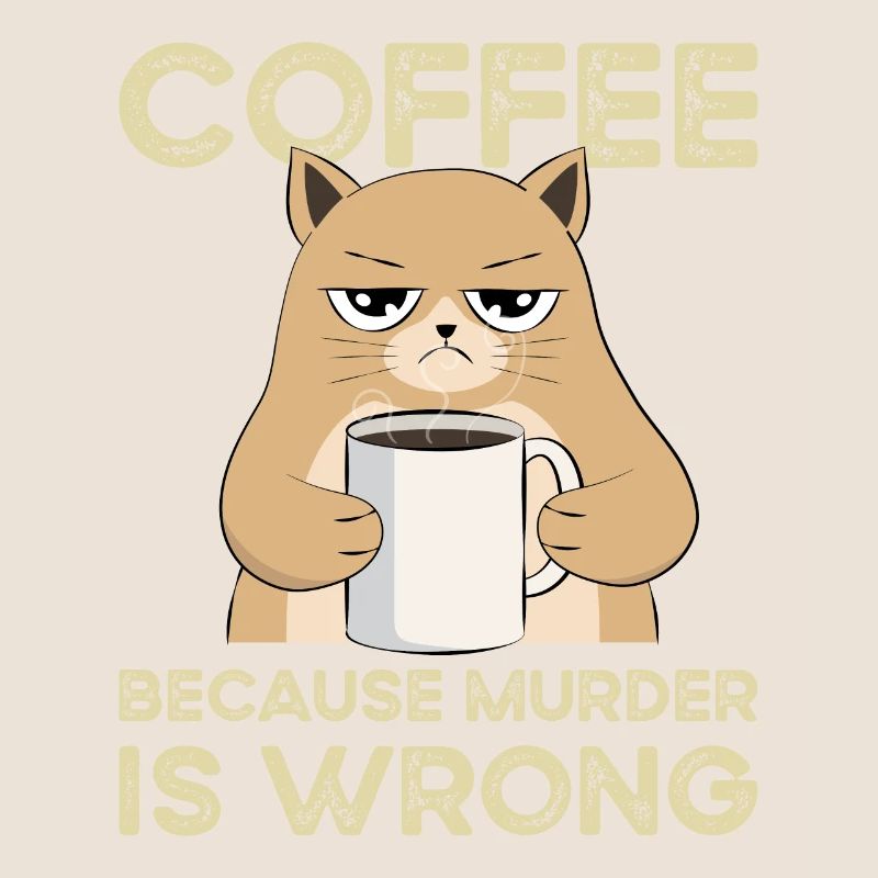 Coffee Because Murder Is Wrong Katze Vintage