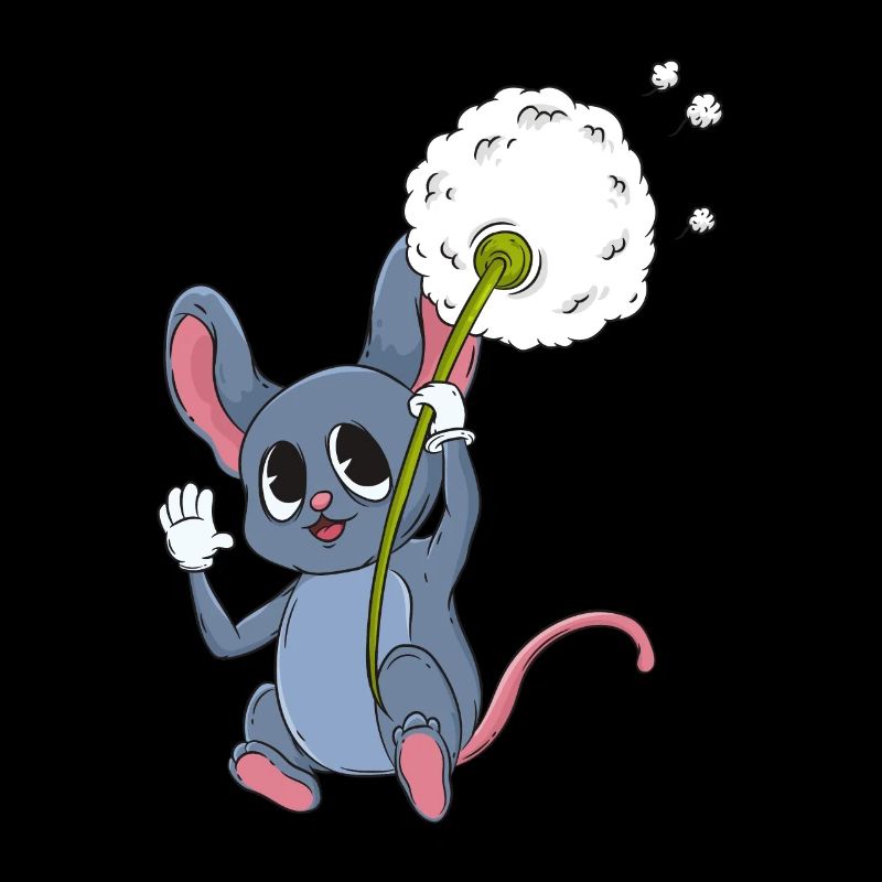 Souris avec pissenlit