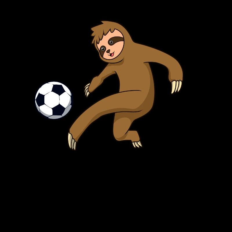 Comic sloth plays football