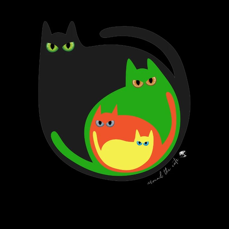 Runde farbige Katzen Abbildung