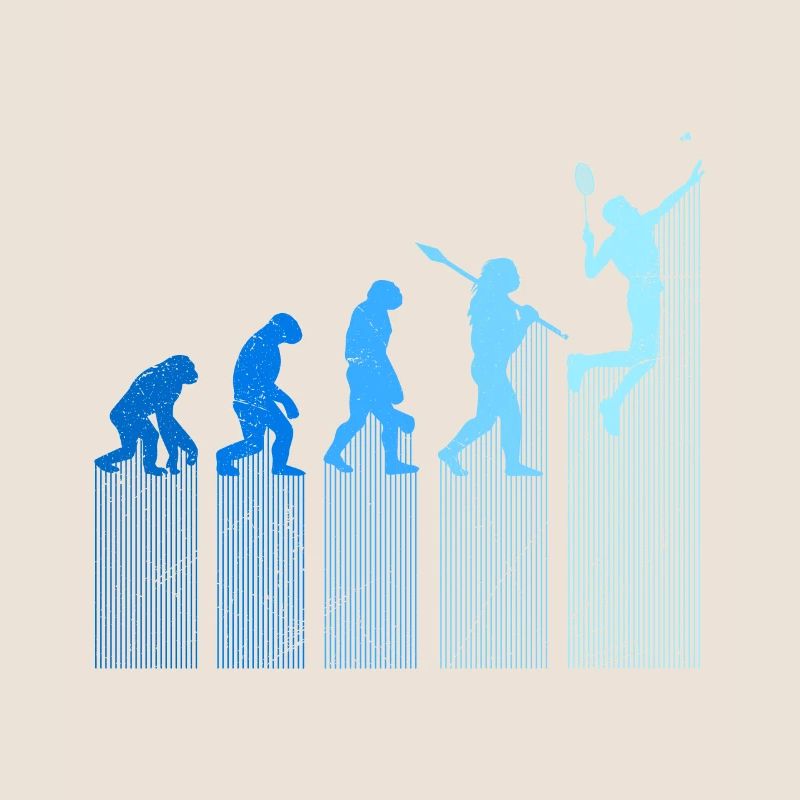 Joueur de badminton Evolution Singe Développement Humain