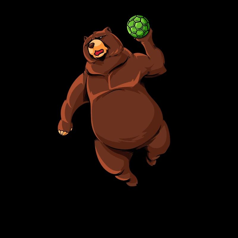 Comic Bear plays handball