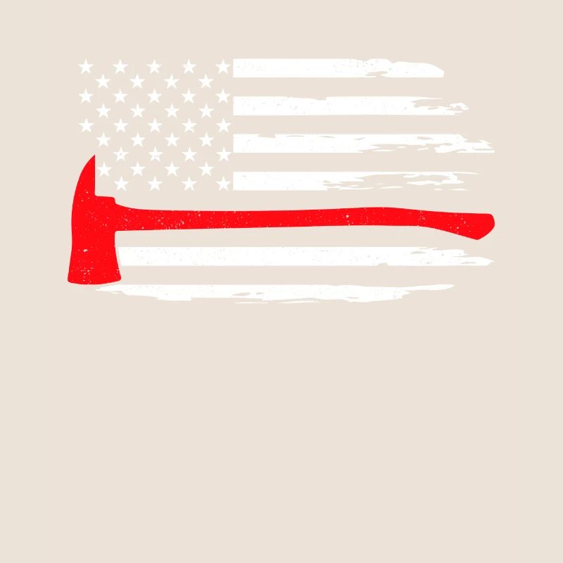 Thin Red Line American Flag Axe Support Firefighte