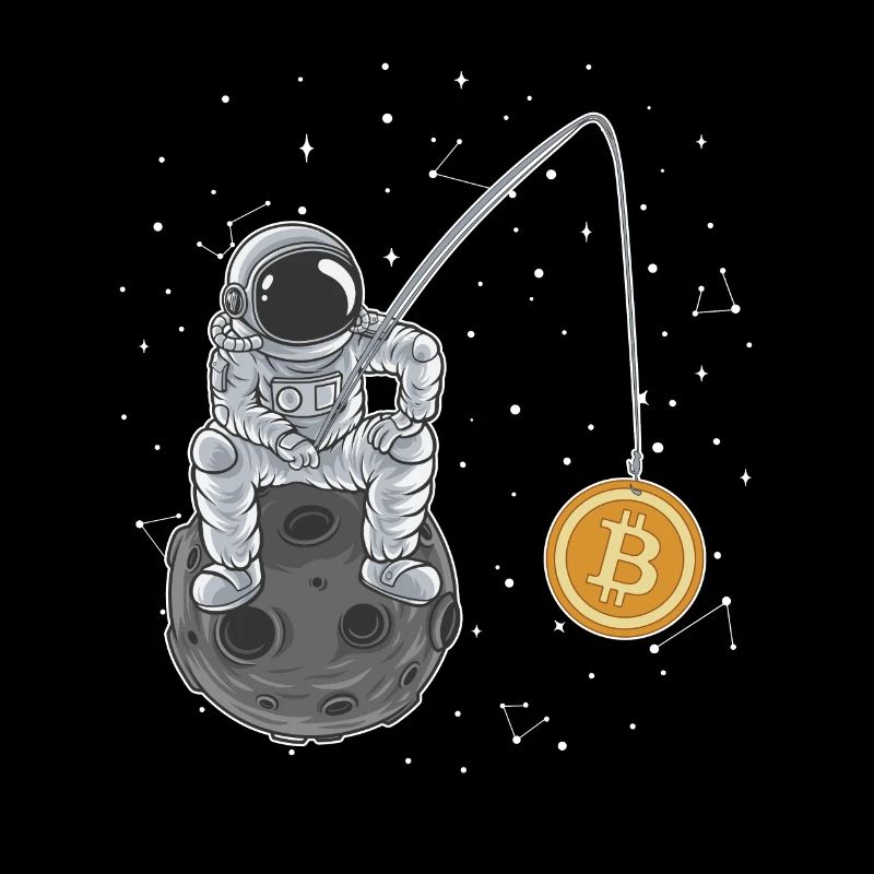 Bitcoin Moon Fishing Blockchains Crypto Bitcoin