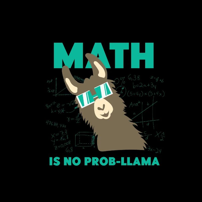 Math Mathematics Lama Alpaca Sweet Funny
