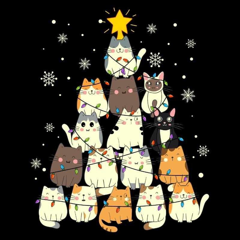 Mignon Chats Arbre de Noël Drôle