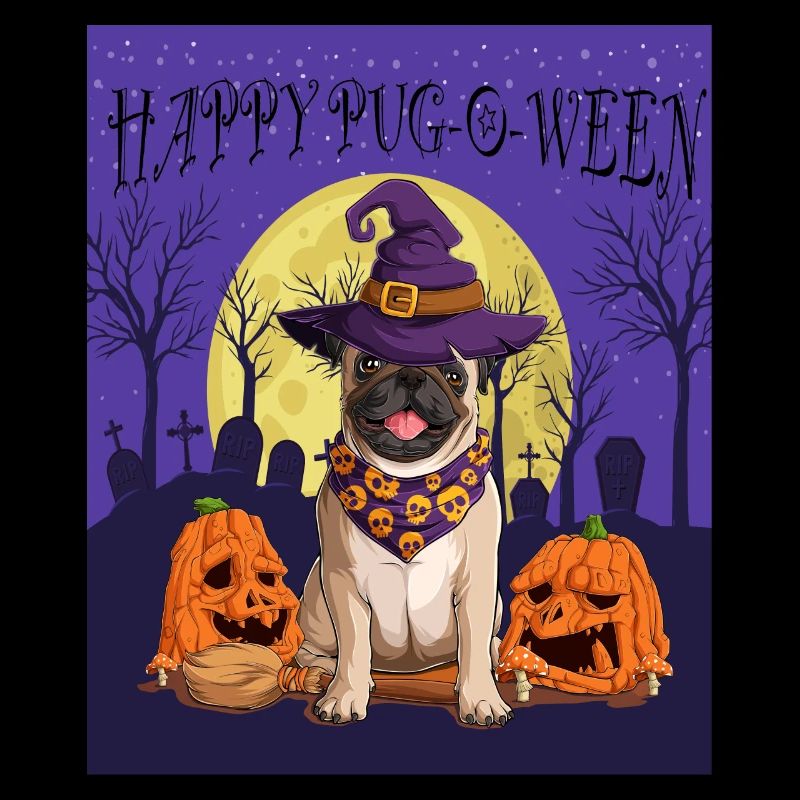 Joyeux Halloween Pug Design