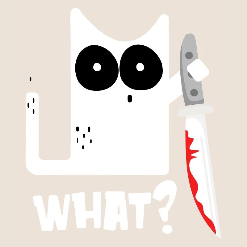 Quoi? Chat avec couteau - motif de chat cool