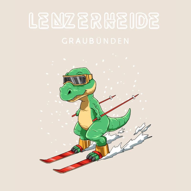 Lenzerheide Graubünden Schweiz Retro Ski T-Rex