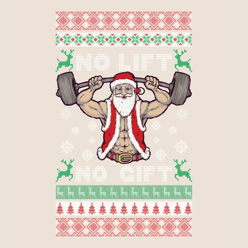 No Lift No Gift Gym Pull de Noël moche
