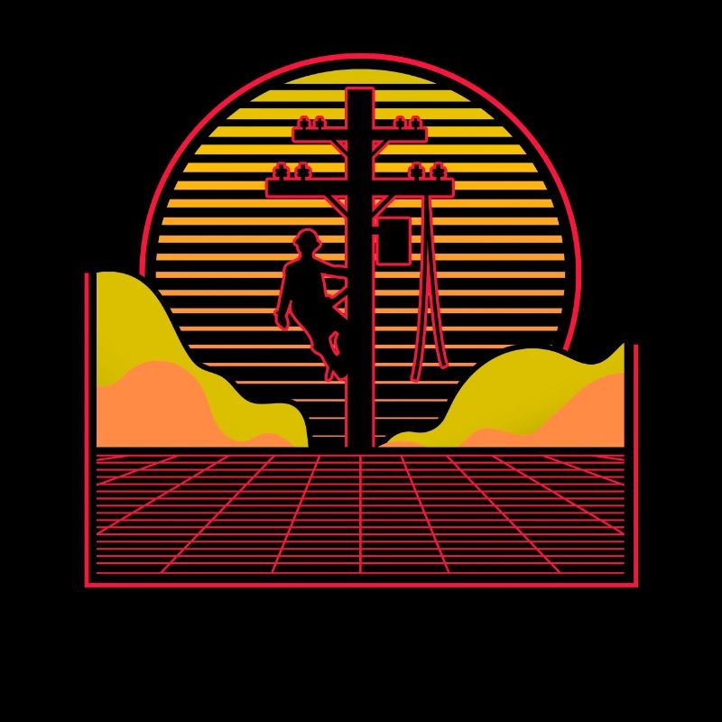 Vaporwave Retro Lineman