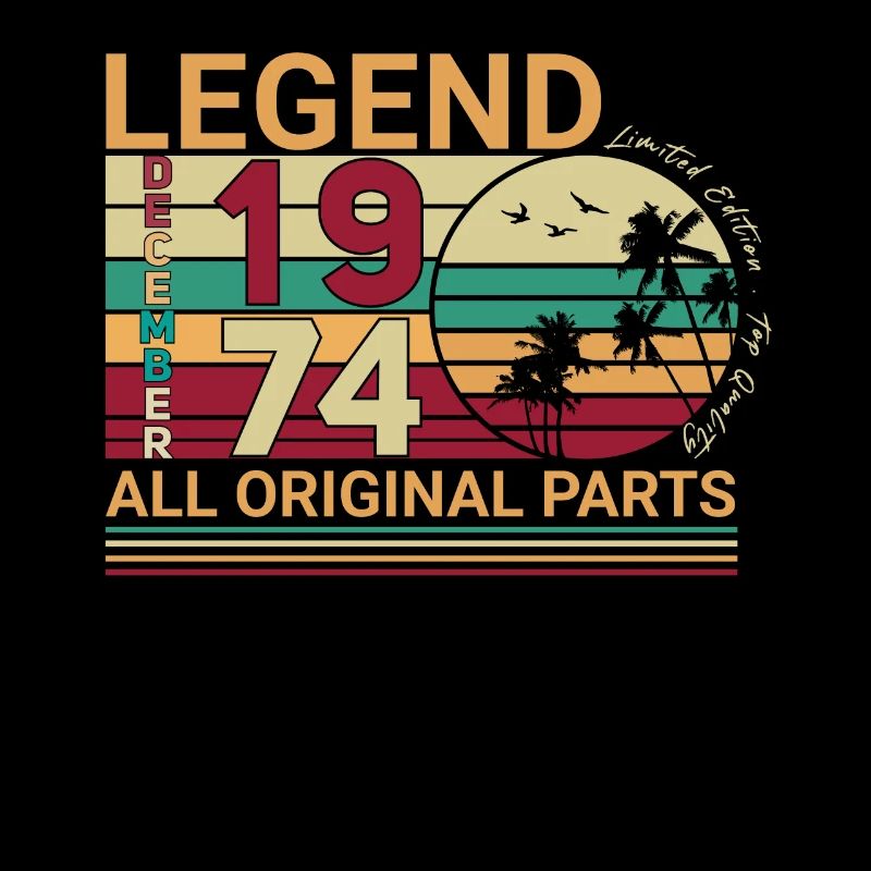 Original Décembre 1974 Palms Retro