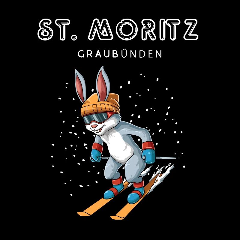 Sankt Moritz Graubünden Schweiz Retro Ski Hase