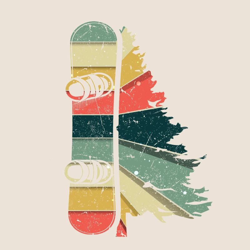 Freestyle Snowboard Rétro Snowboard Pine Tree