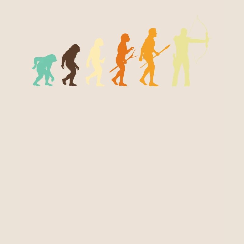 Evolution Bogenschießen Bogenschütze Geschenk