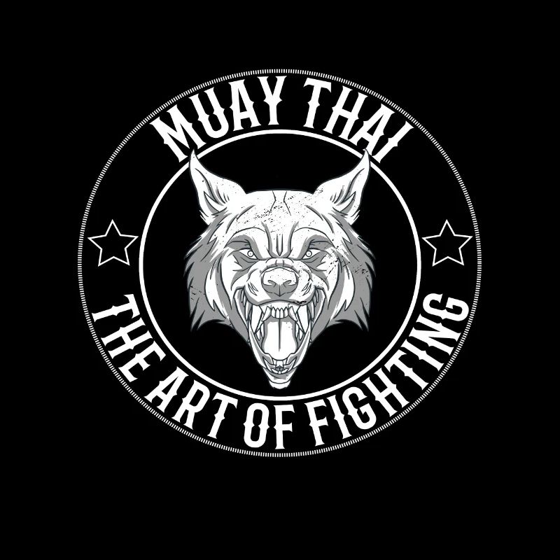 Muay Thai Wolf Logo