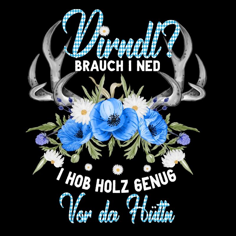 Dirndl Holz Genug Wiesn Geweih Trachtenshirt