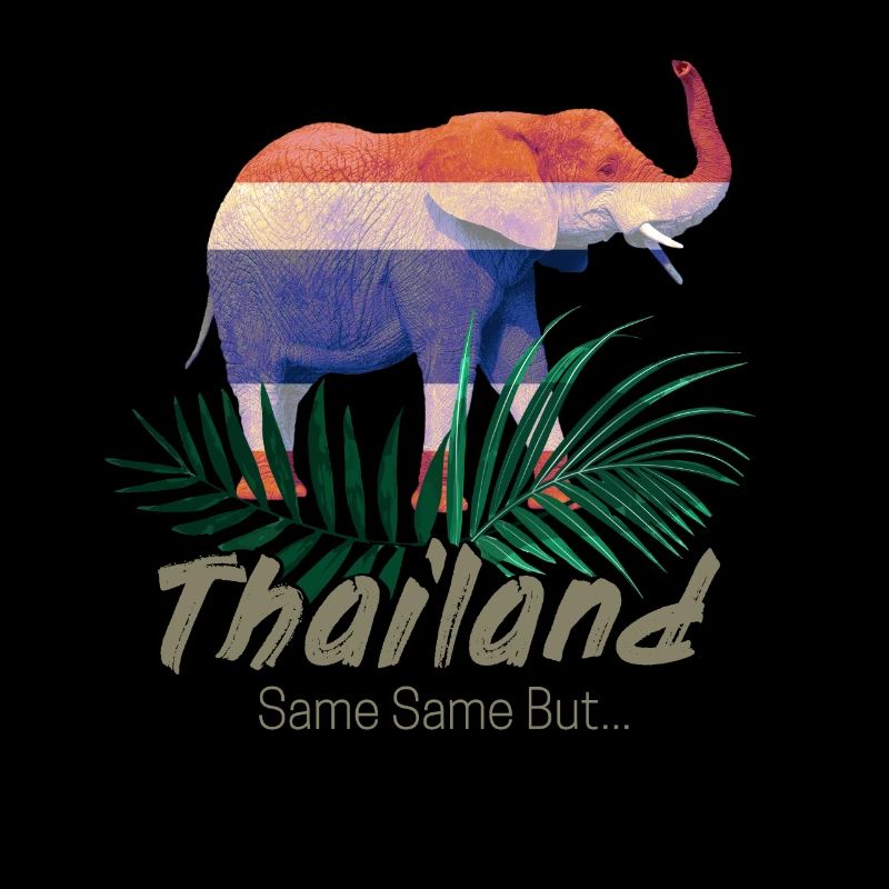 Éléphant de Thaïlande avec drapeau et cadeau jungle
