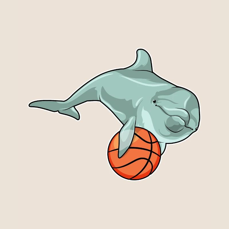 Dauphin avec basket-ball