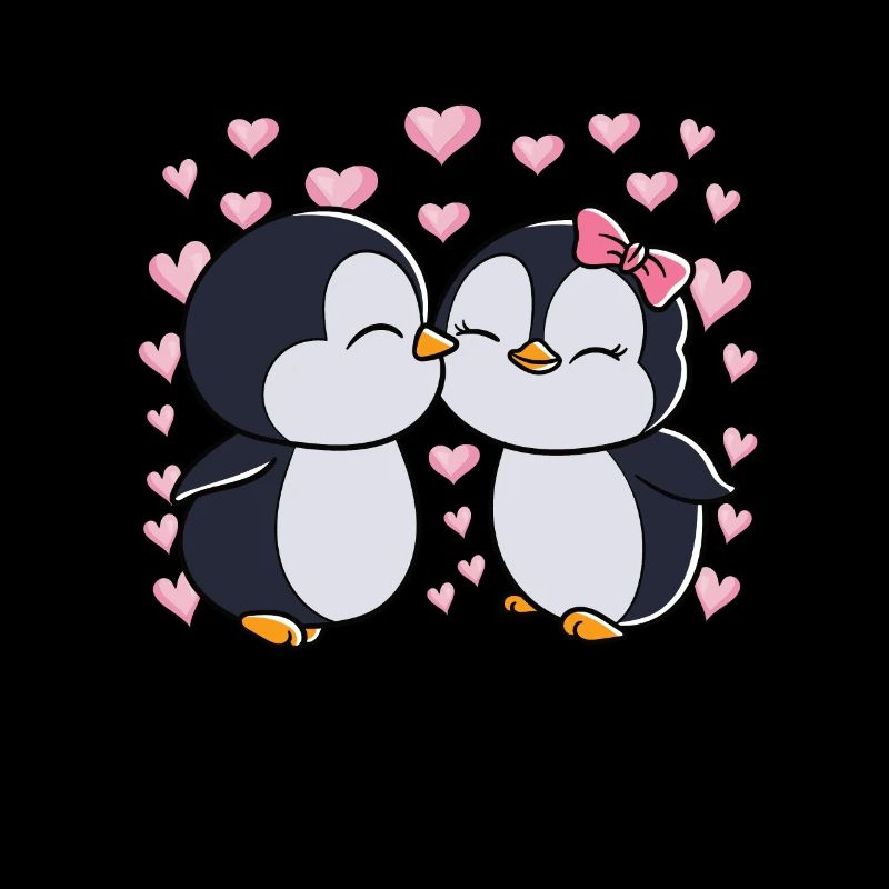Valentine's Day Penguin Couple Penguins
